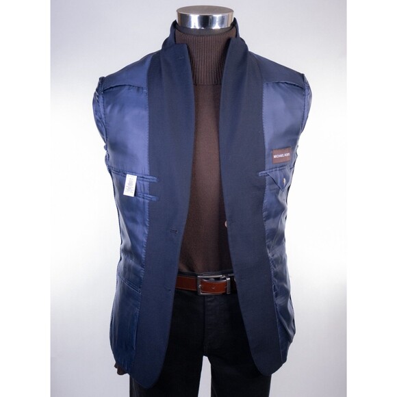 Michael Kors Sport Coat Jacket Blazer Navy Blue Sz 36R Wool Two Button Casual - Picture 10 of 15